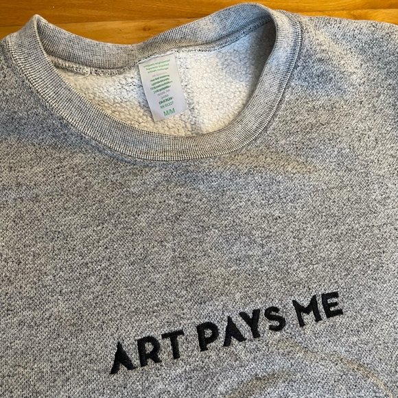 "Art Pays Me" Grey Artisan Sweater - Picture 2 of 3